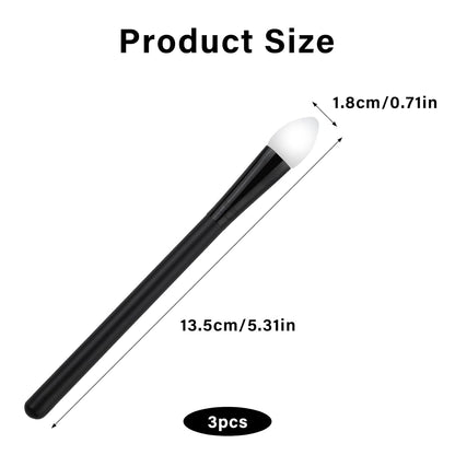 3 Pcs Silicone Makeup Applicator Shadow Brush Eyeshadow Applicators Eyeshadow Brush Lip Mask Makeup Brushes for Liquid Eye Shadow Applying Cream
