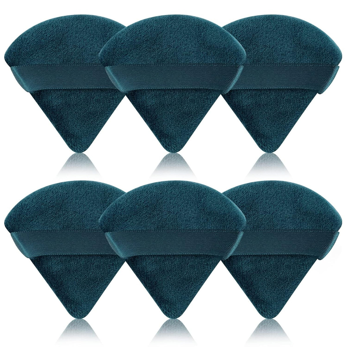 6 Pcs Powder Puff, Face Soft Triangle Makeup Puff Velour Makeup Sponge for Loose Powder (Black)